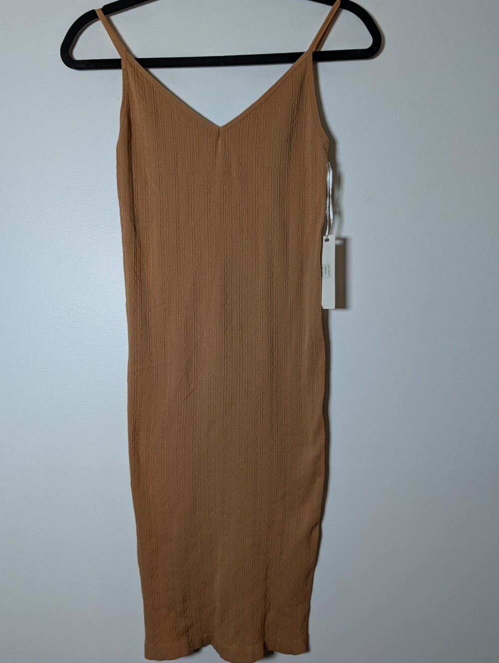 Spaghetti Strap Midi Dress in Camel By Elle & Kate NWT One Size - Picture 2 of 6